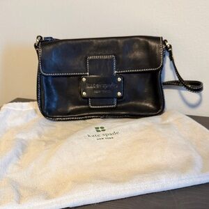 Kate Spade Black Leather Wristlet